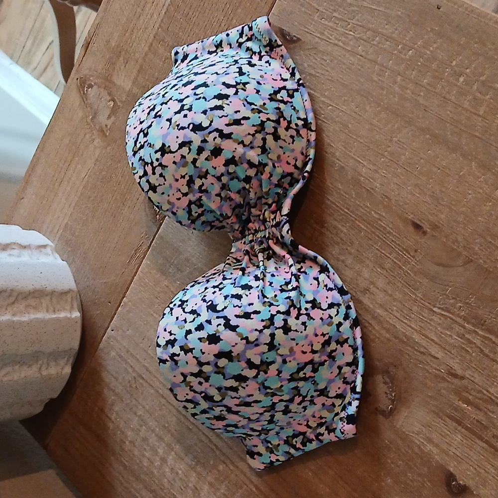 Women's Victoria's Secret Multicolor Strapless Underwire Bikini Top Size 32D - Picture 15 of 17